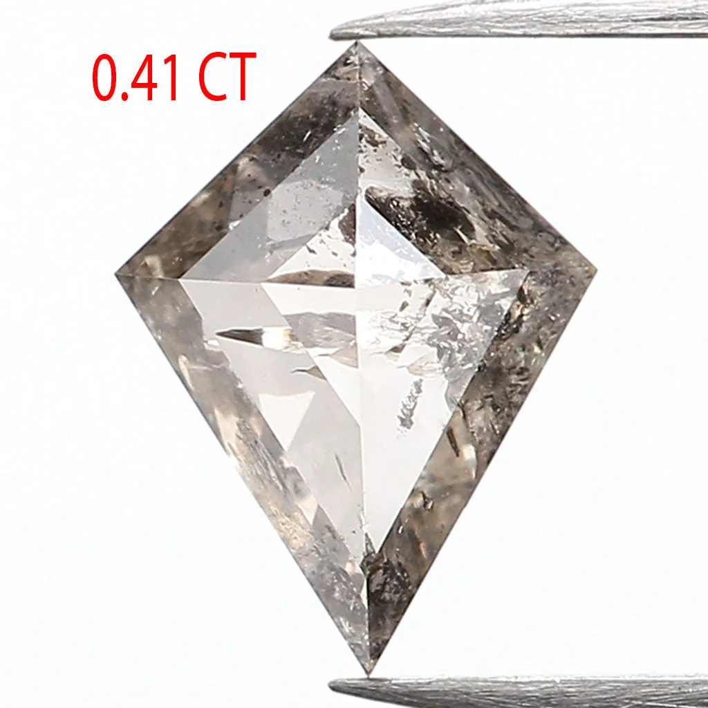 0.41 CT Natural Loose Kite Shape Diamond Salt And Pepper Kite Rose Cut Diamond 6.85 MM Black Grey Color Kite Shape Rose Cut Diam