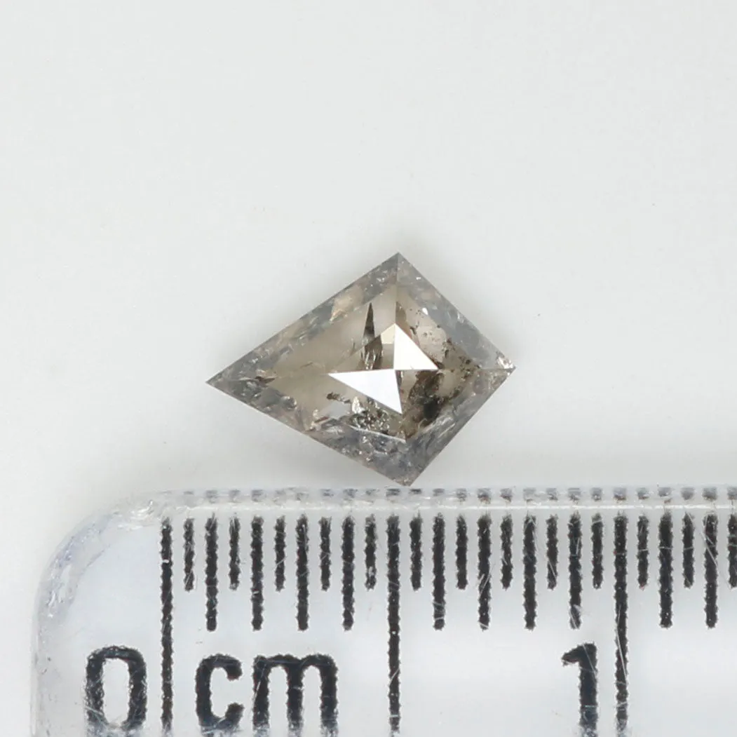 0.41 CT Natural Loose Kite Shape Diamond Salt And Pepper Kite Rose Cut Diamond 6.85 MM Black Grey Color Kite Shape Rose Cut Diam