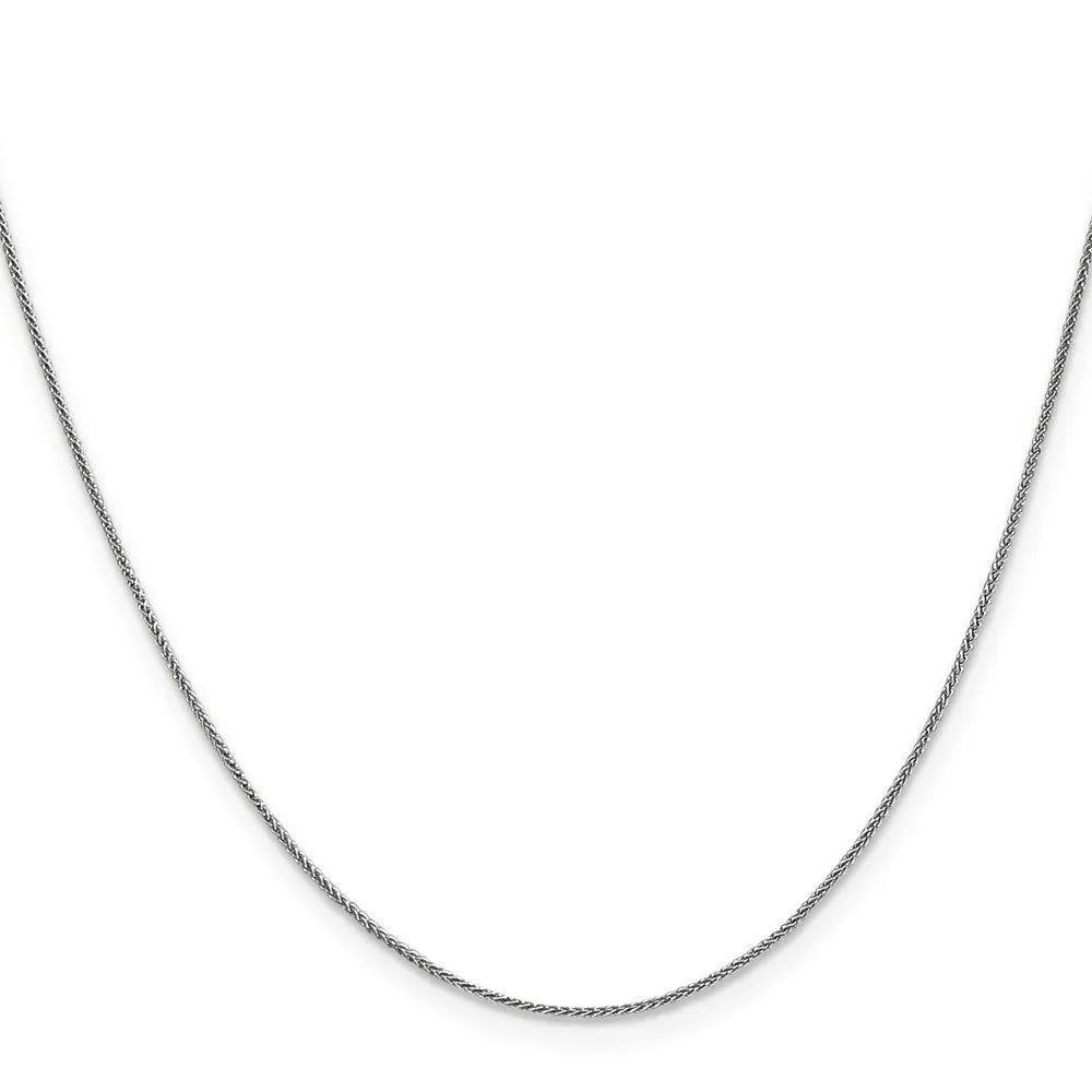 0.8mm 14K Yellow or White Gold Solid Spiga Chain Anklet, 9 Inch