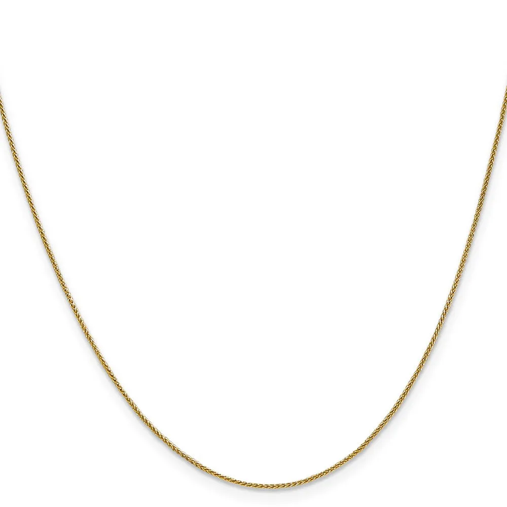 0.8mm 14K Yellow or White Gold Solid Spiga Chain Anklet, 9 Inch