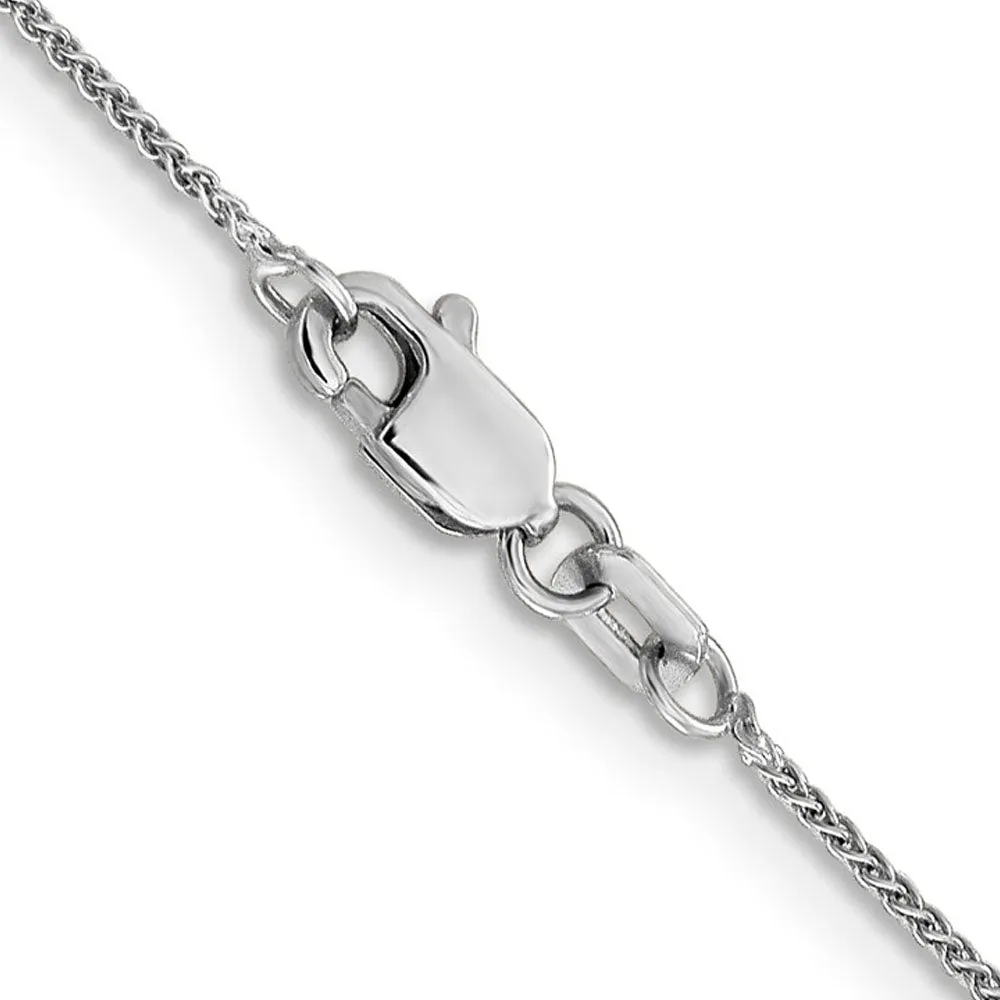 0.8mm 14K Yellow or White Gold Solid Spiga Chain Anklet, 9 Inch