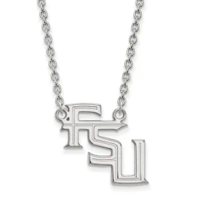 10k White Gold Florida State Large Pendant Necklace