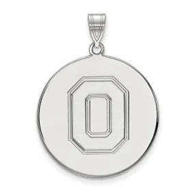 10k White Gold Ohio State XL Disc Pendant