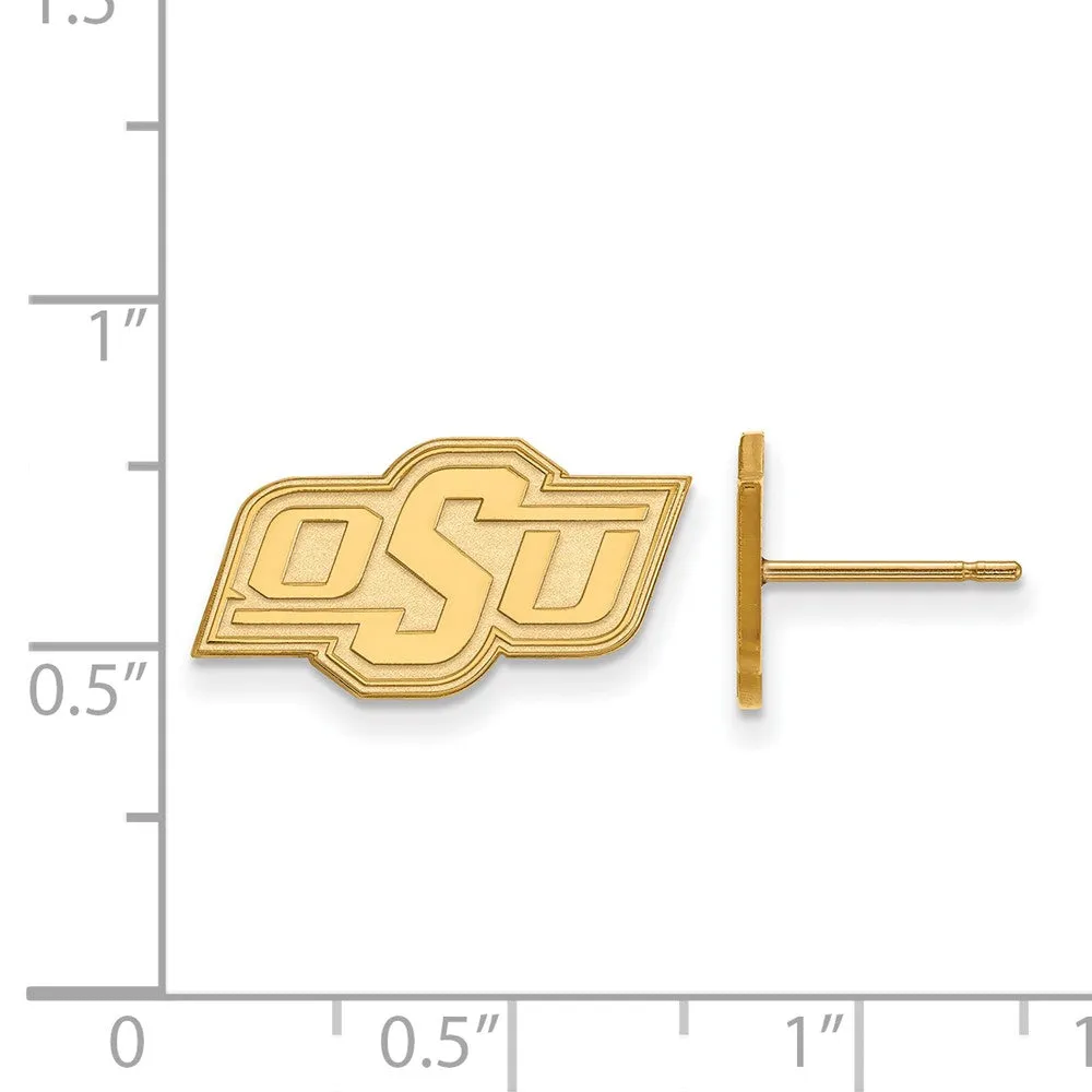 10k Yellow Gold Oklahoma State University XS (Tiny) Post Earrings