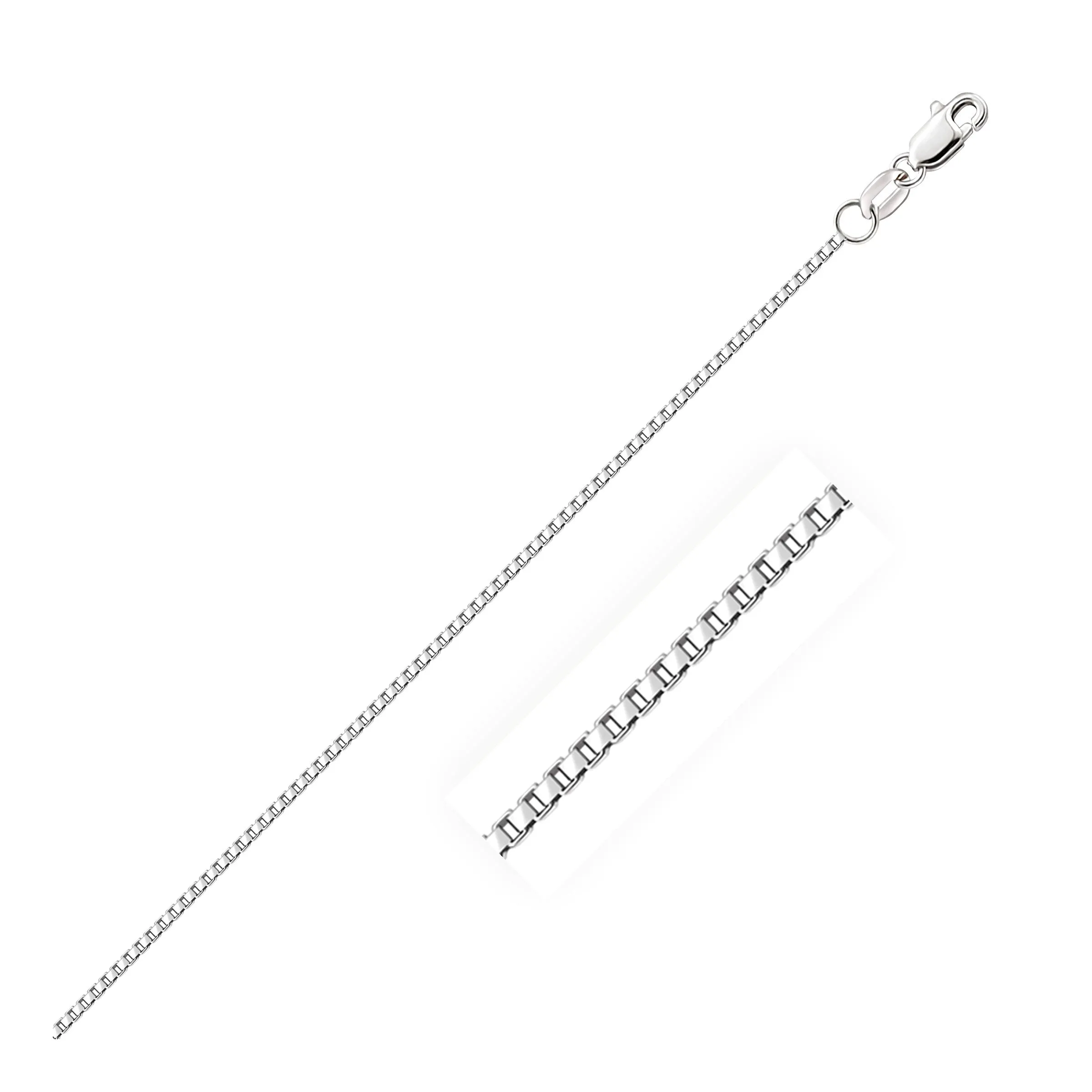 14k White Gold Octagonal Box Chain 1.0mm-rx98671-24