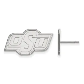 14k White Gold Oklahoma State University Small Post Earrings