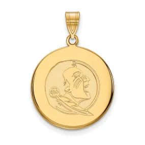 14K Yellow Gold Florida State Large Disc Pendant