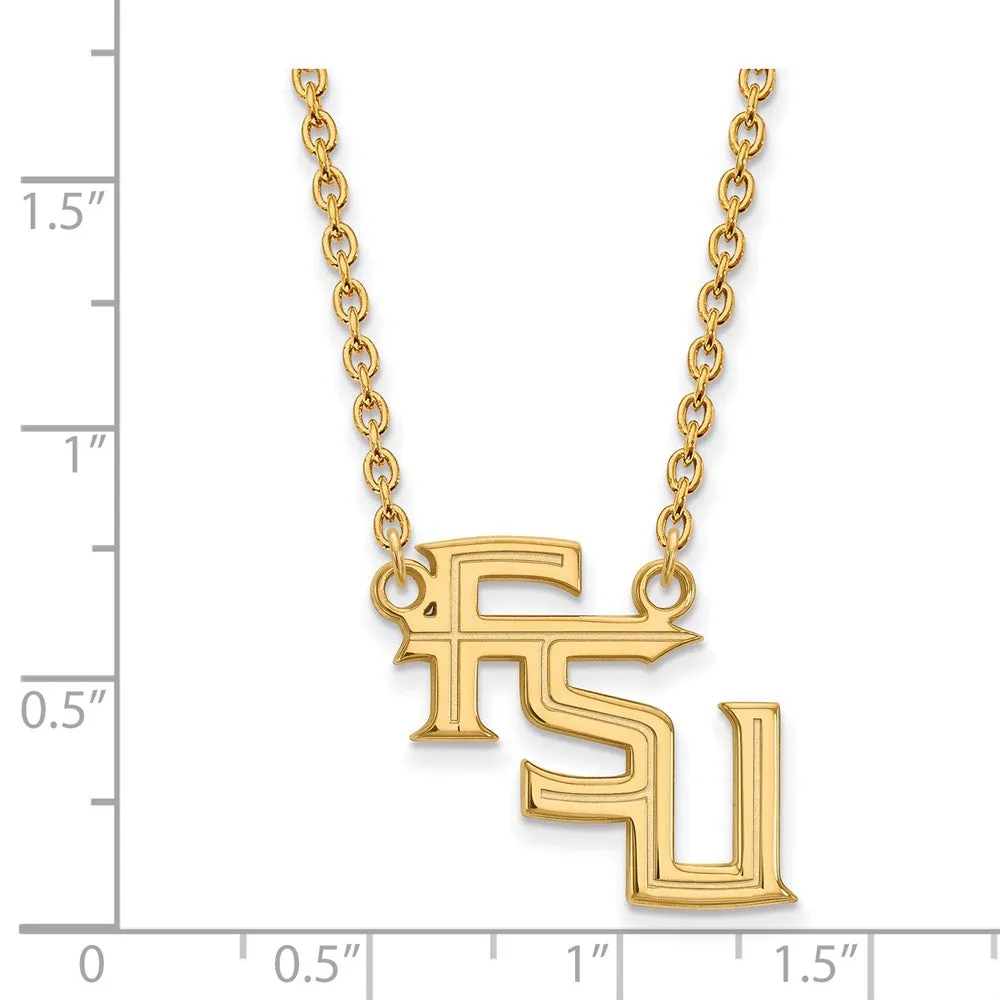 14k Yellow Gold Florida State Lg Logo Pendant Necklace