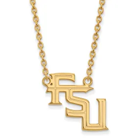 14k Yellow Gold Florida State Lg Logo Pendant Necklace