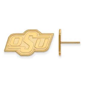 14k Yellow Gold Oklahoma State University Small Post Earrings