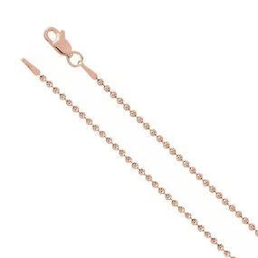 1.5mm 14K Rose Gold Solid Bead Chain Necklace