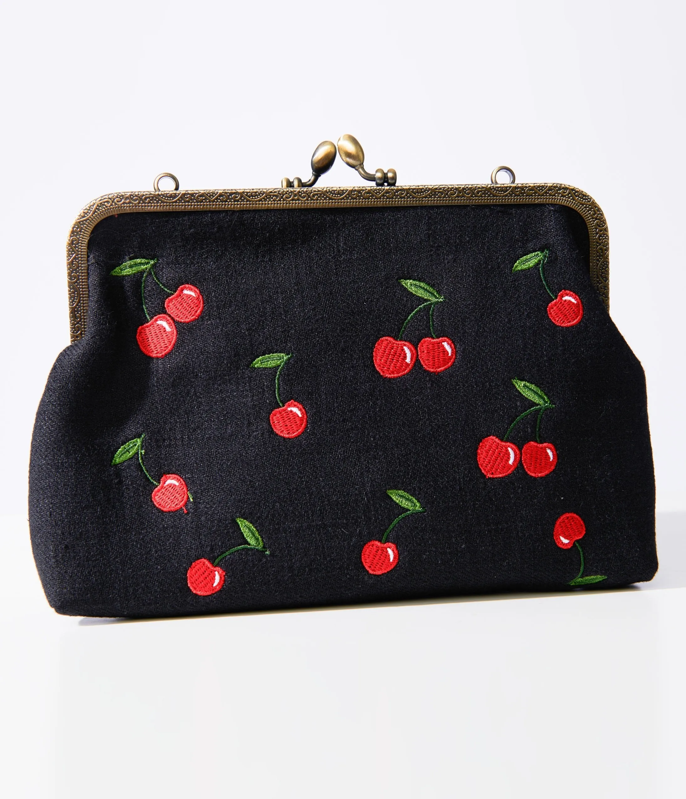 1950s Black Cherry Handbag