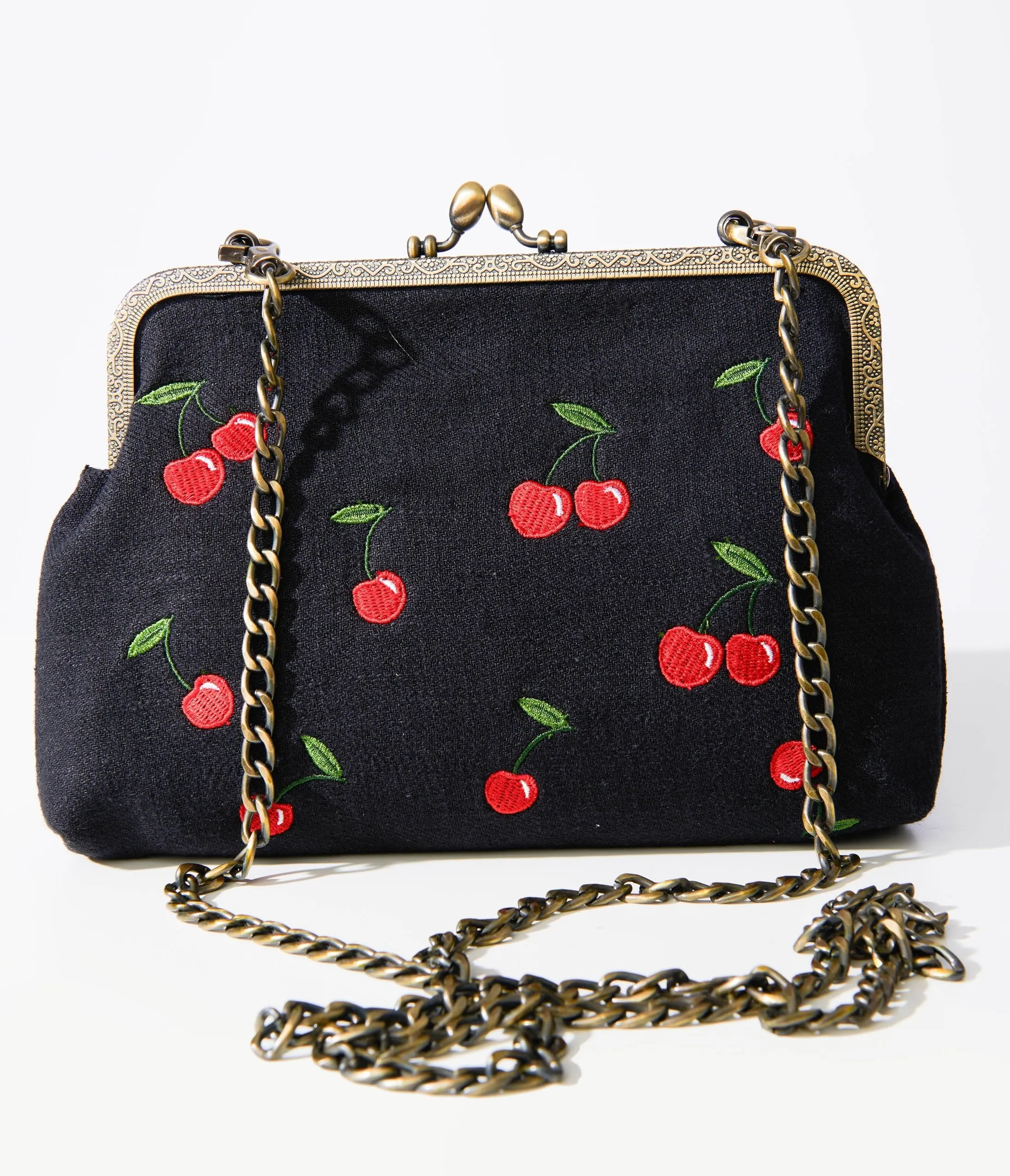 1950s Black Cherry Handbag