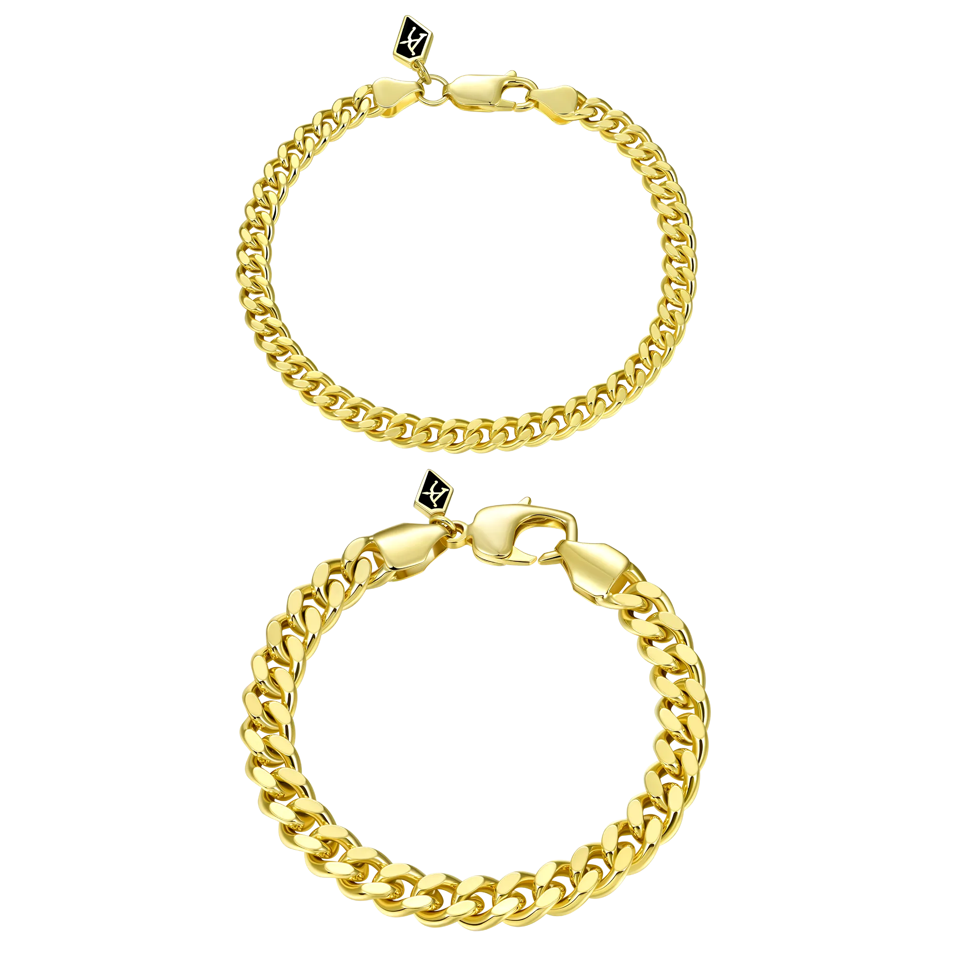 5mm Cuban Link Bracelet + 8mm Cuban Link Bracelet Bundle