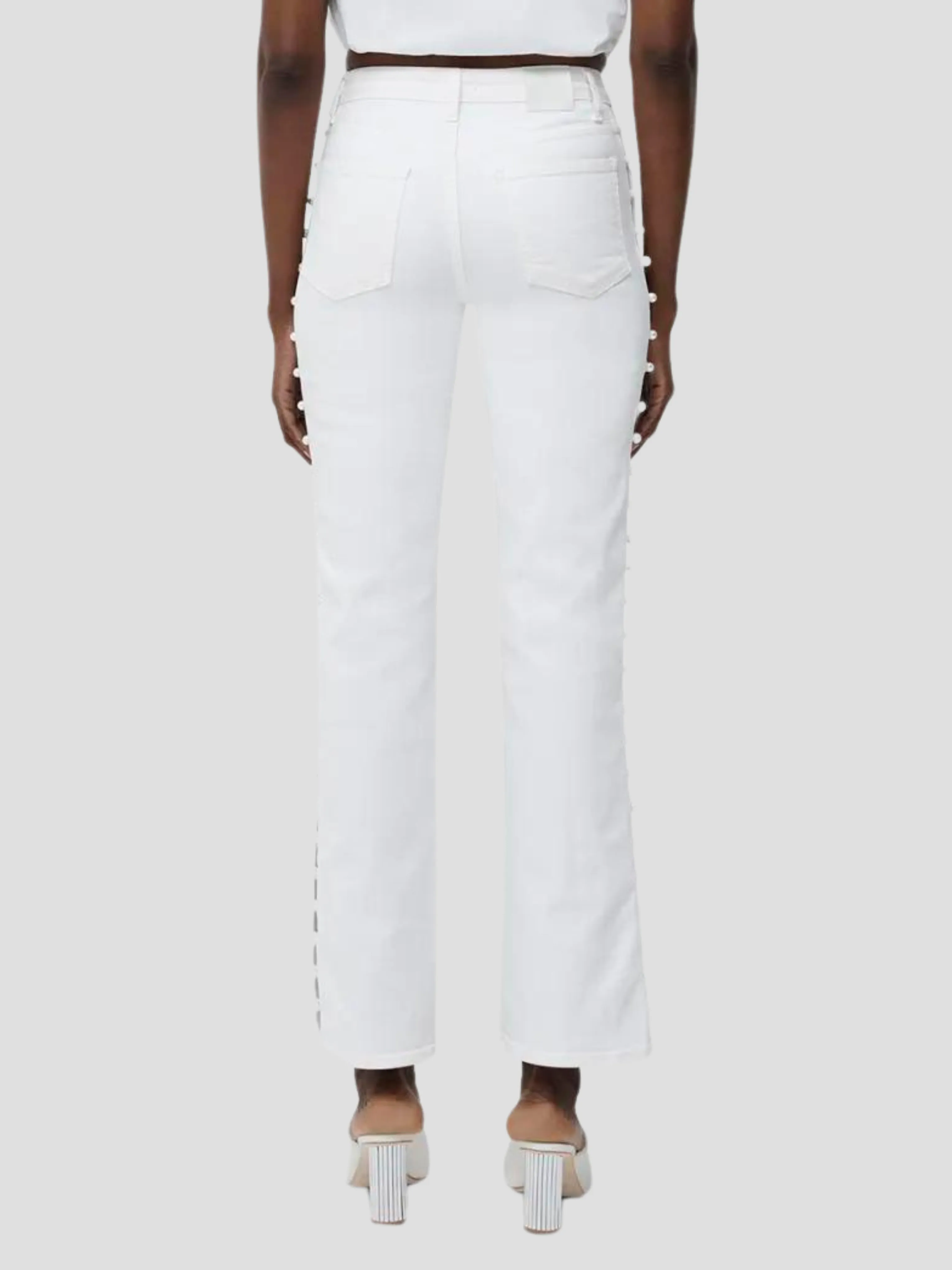 Amelia High Rise Pearl Embellished Jeans