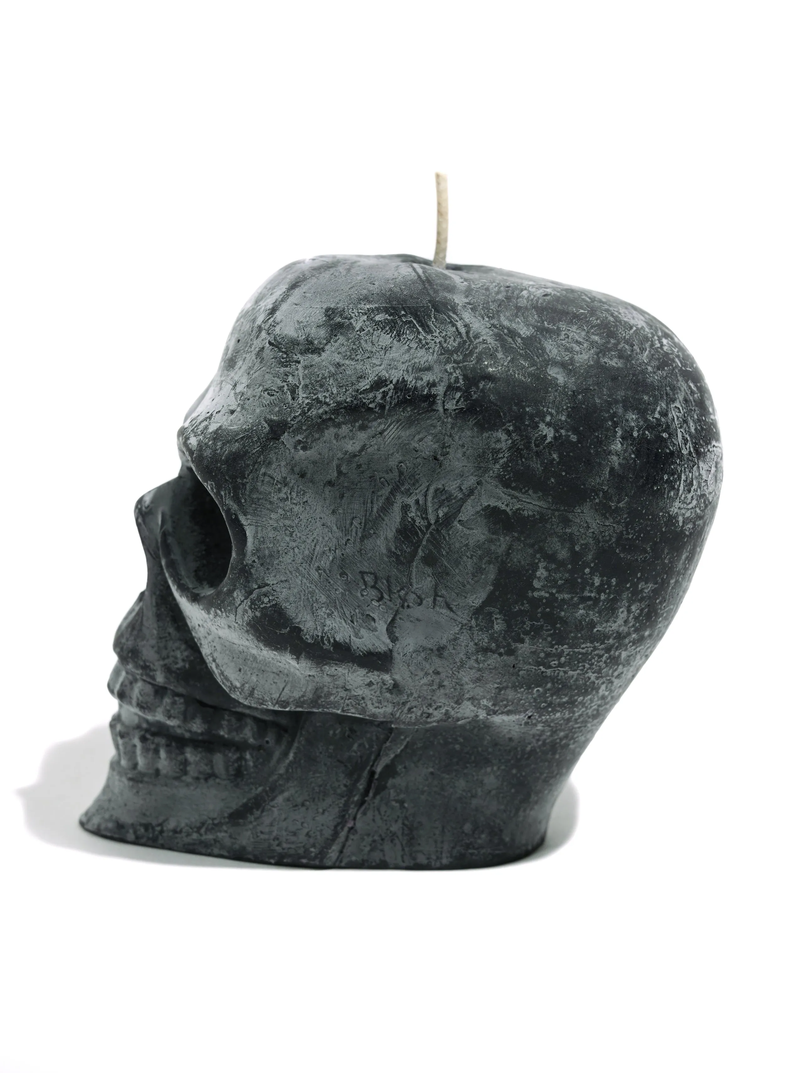 Beeswax Black Skull Candle