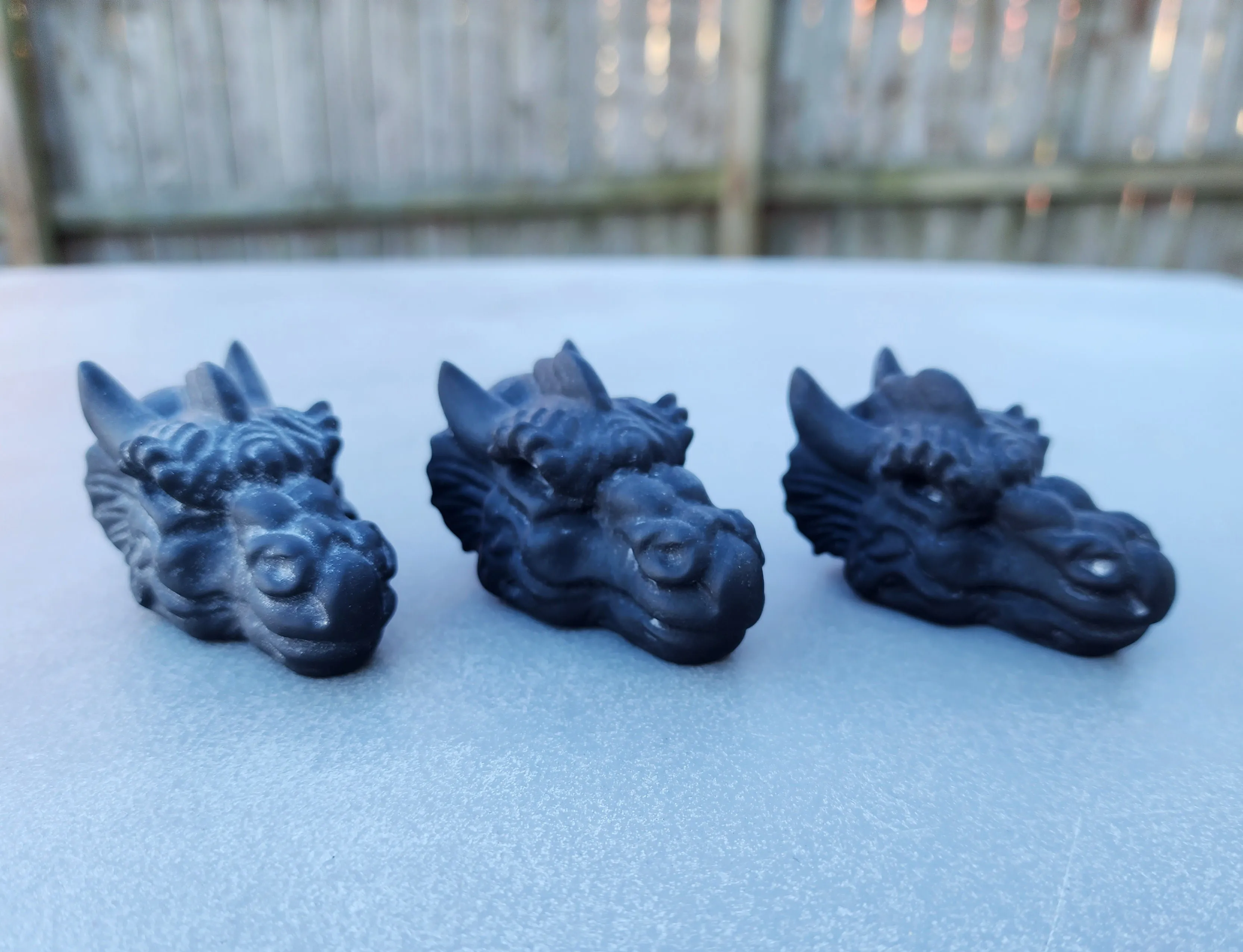 Black Obsidian Dragon Head