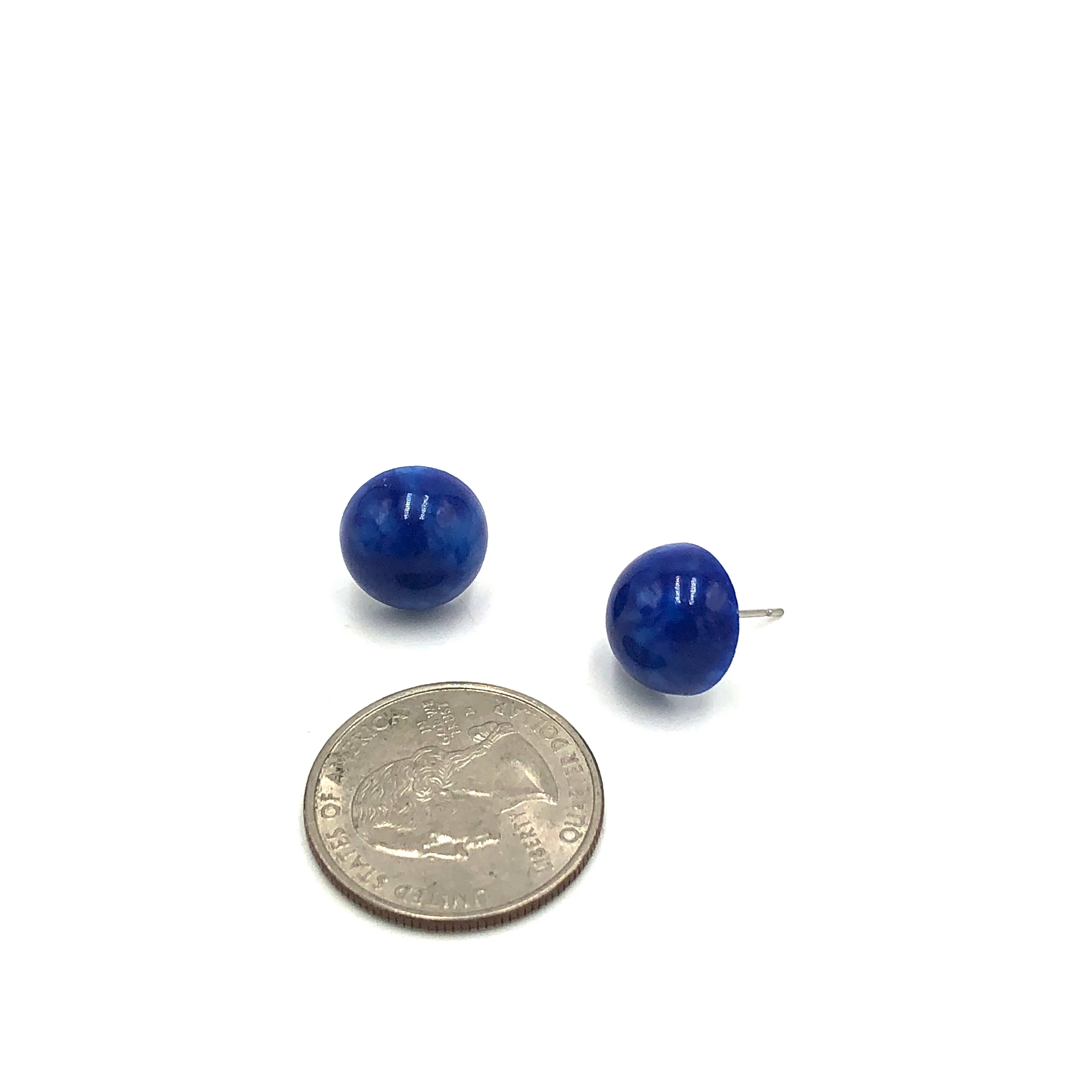 Blue Mosaic GumDrop Stud Earrings