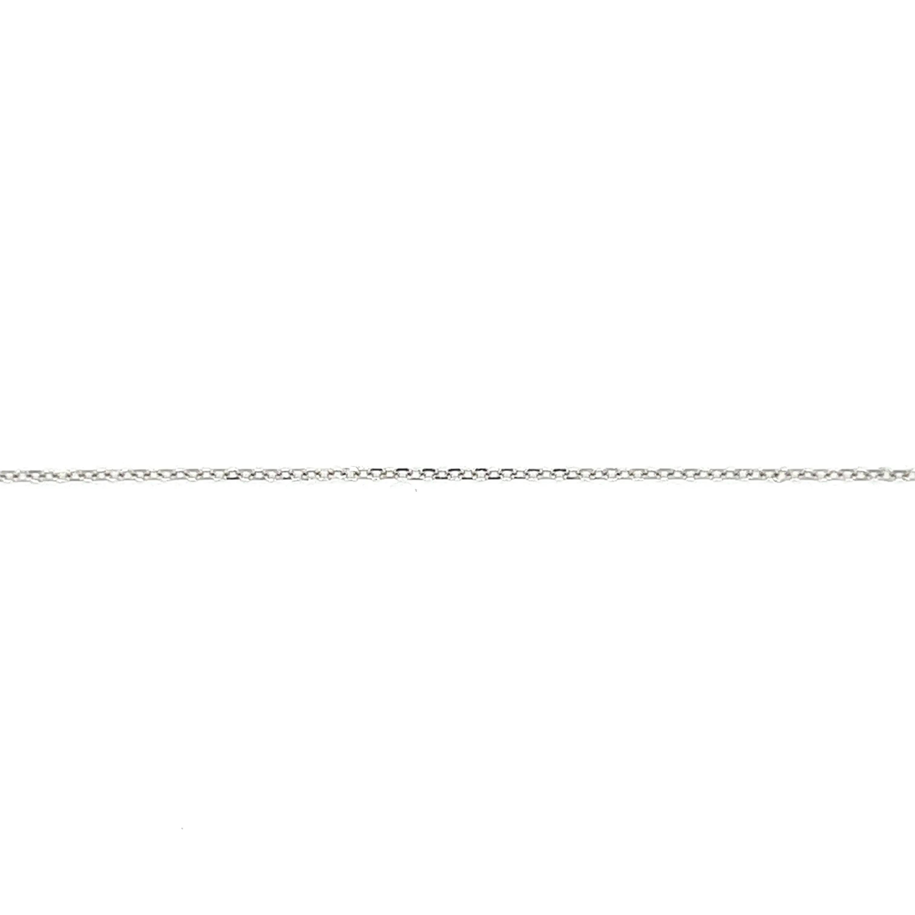 Cable Chain 0.5mm with 16in Length in 10K White Gold