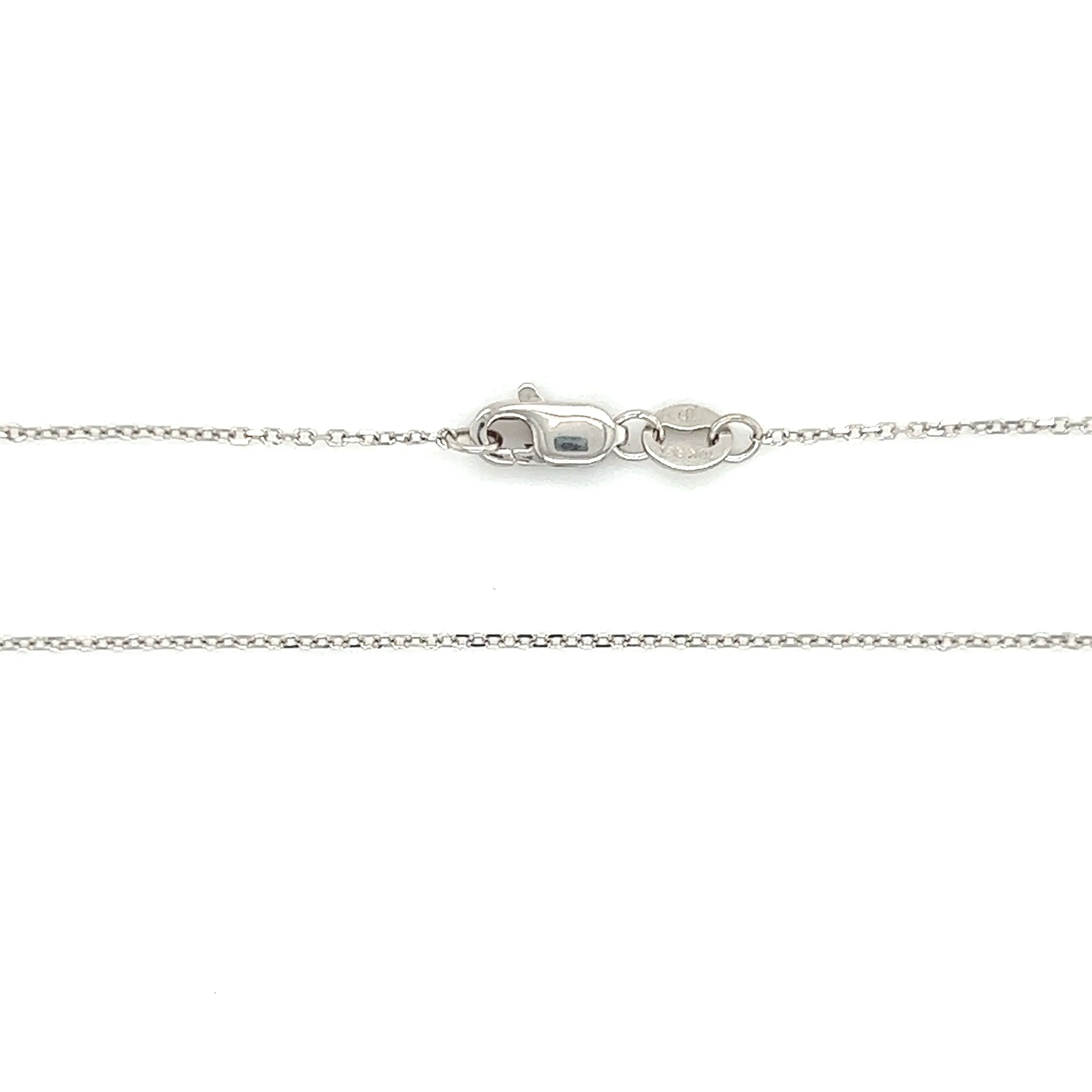 Cable Chain 0.5mm with 16in Length in 10K White Gold