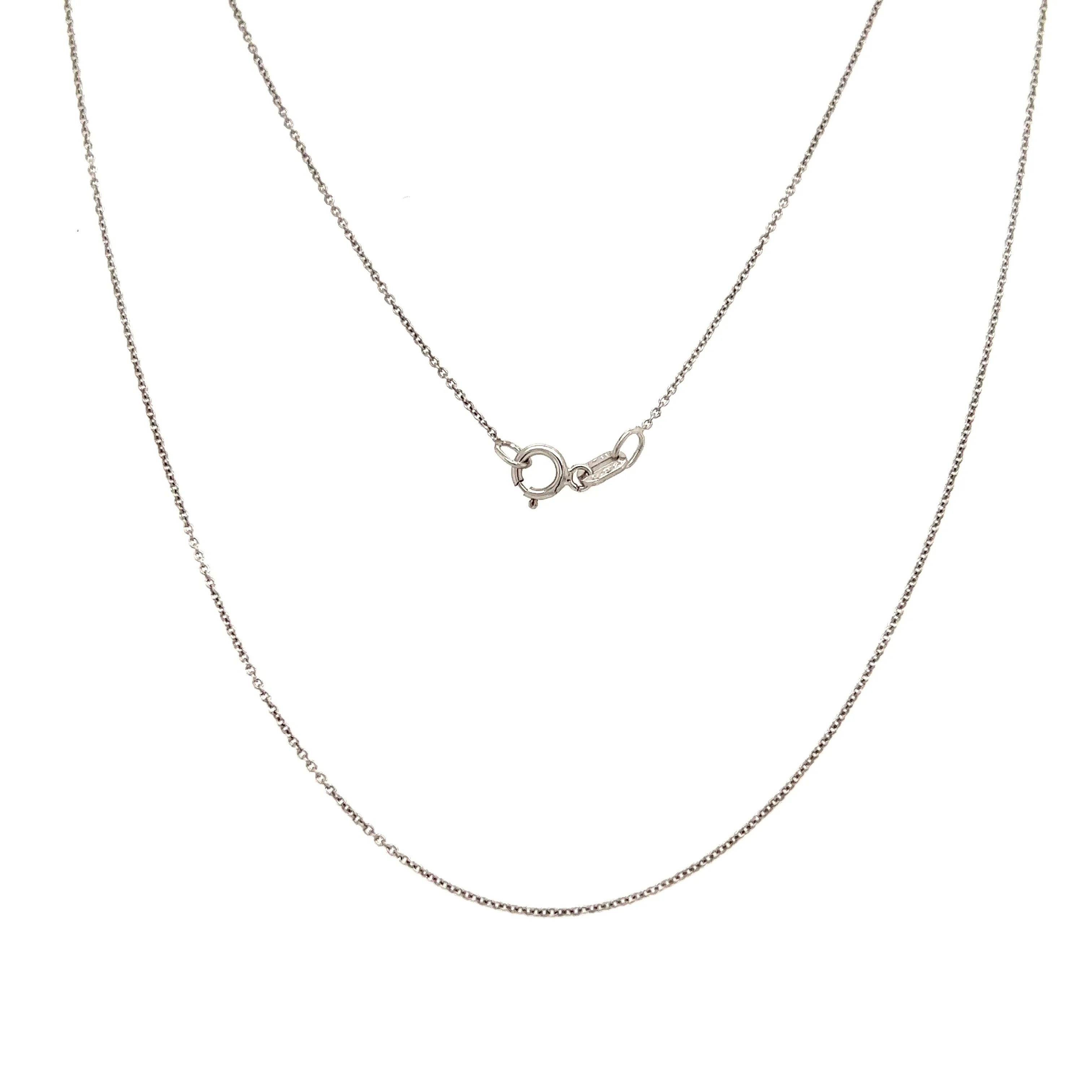 Cable Chain 0.75mm with 16in Length in 14K White Gold