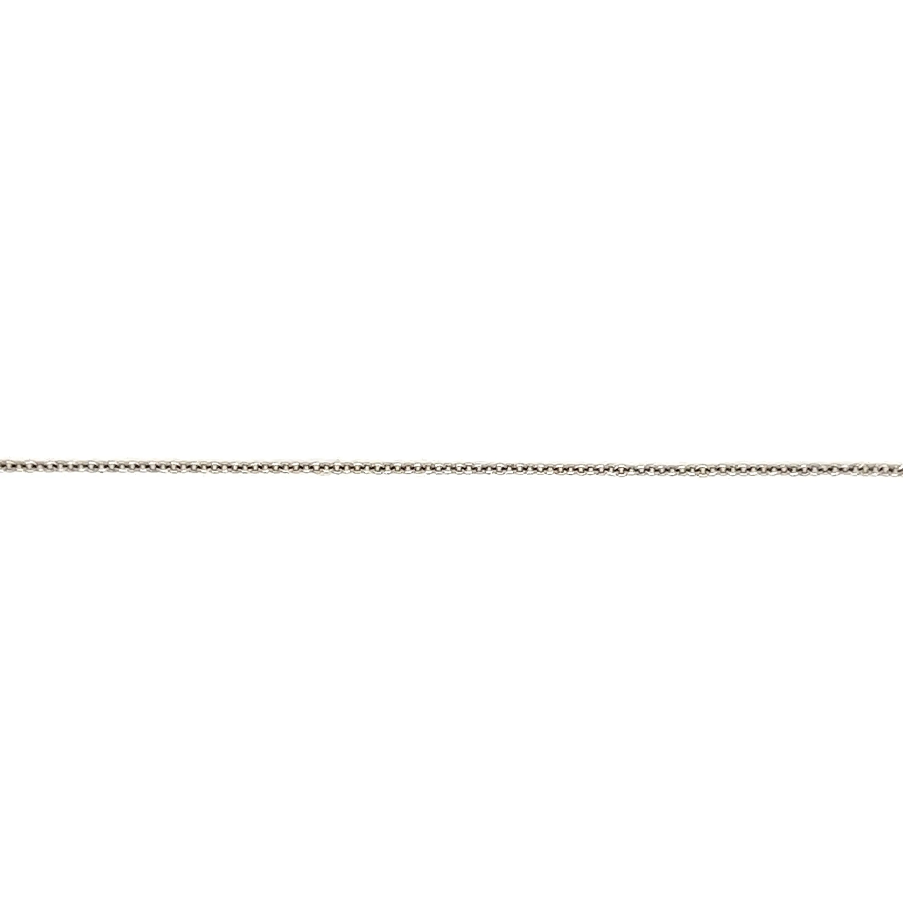 Cable Chain 0.75mm with 16in Length in 14K White Gold