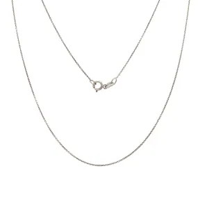 Cable Chain 0.75mm with 16in Length in 14K White Gold