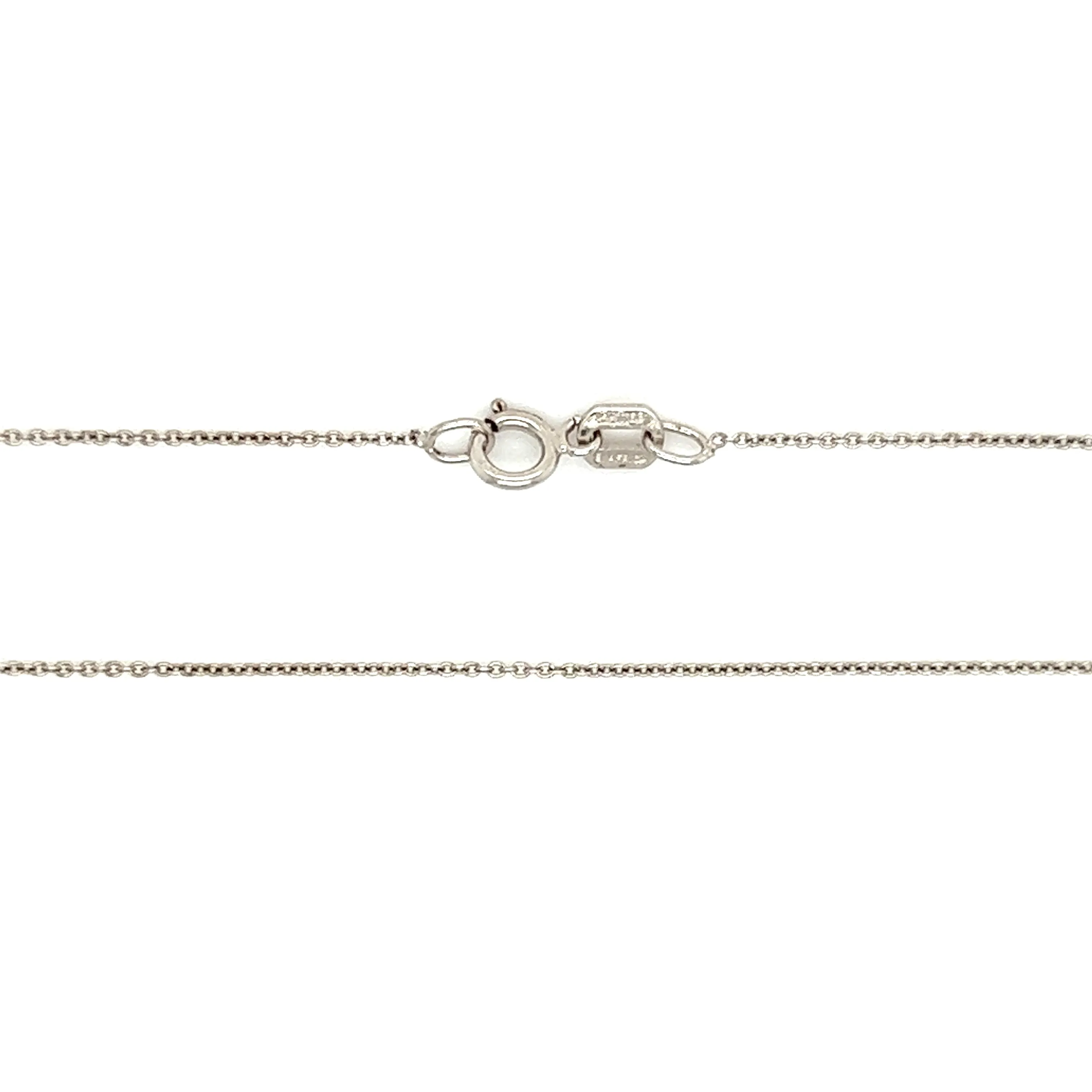 Cable Chain 0.75mm with 16in Length in 14K White Gold