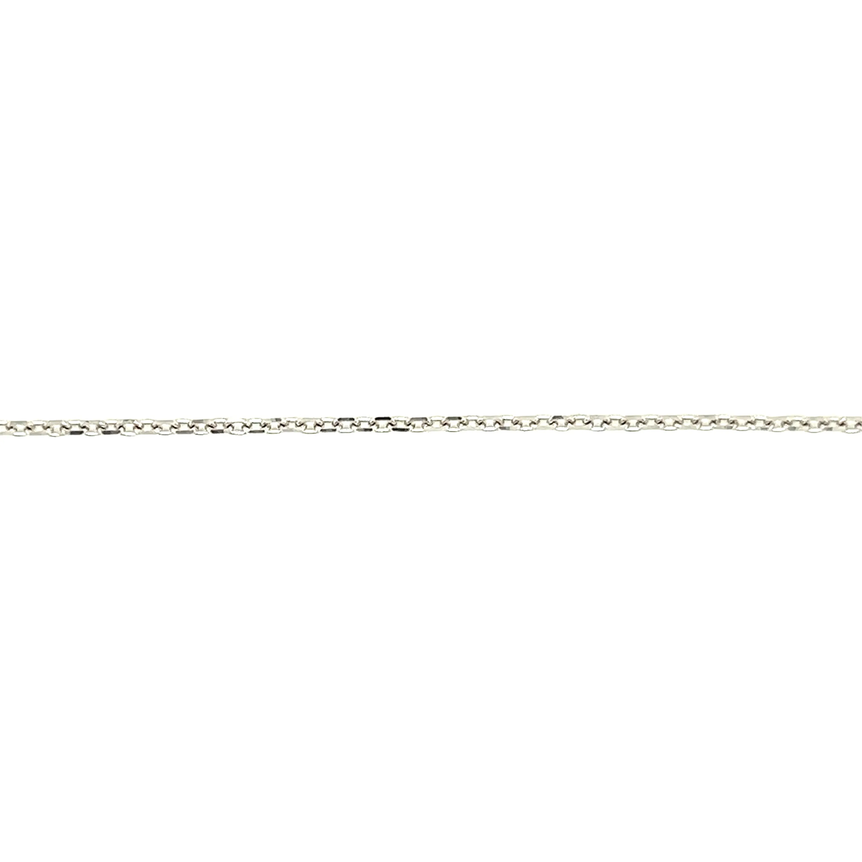 Cable Chain 1.3mm with Adjustable Length in 14K White Gold