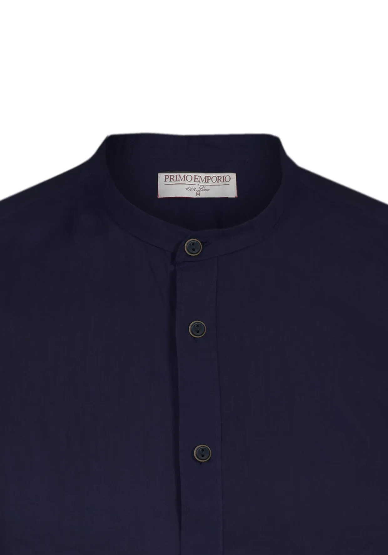 Camicia di Lino Coreana Mezza Manica - Blue