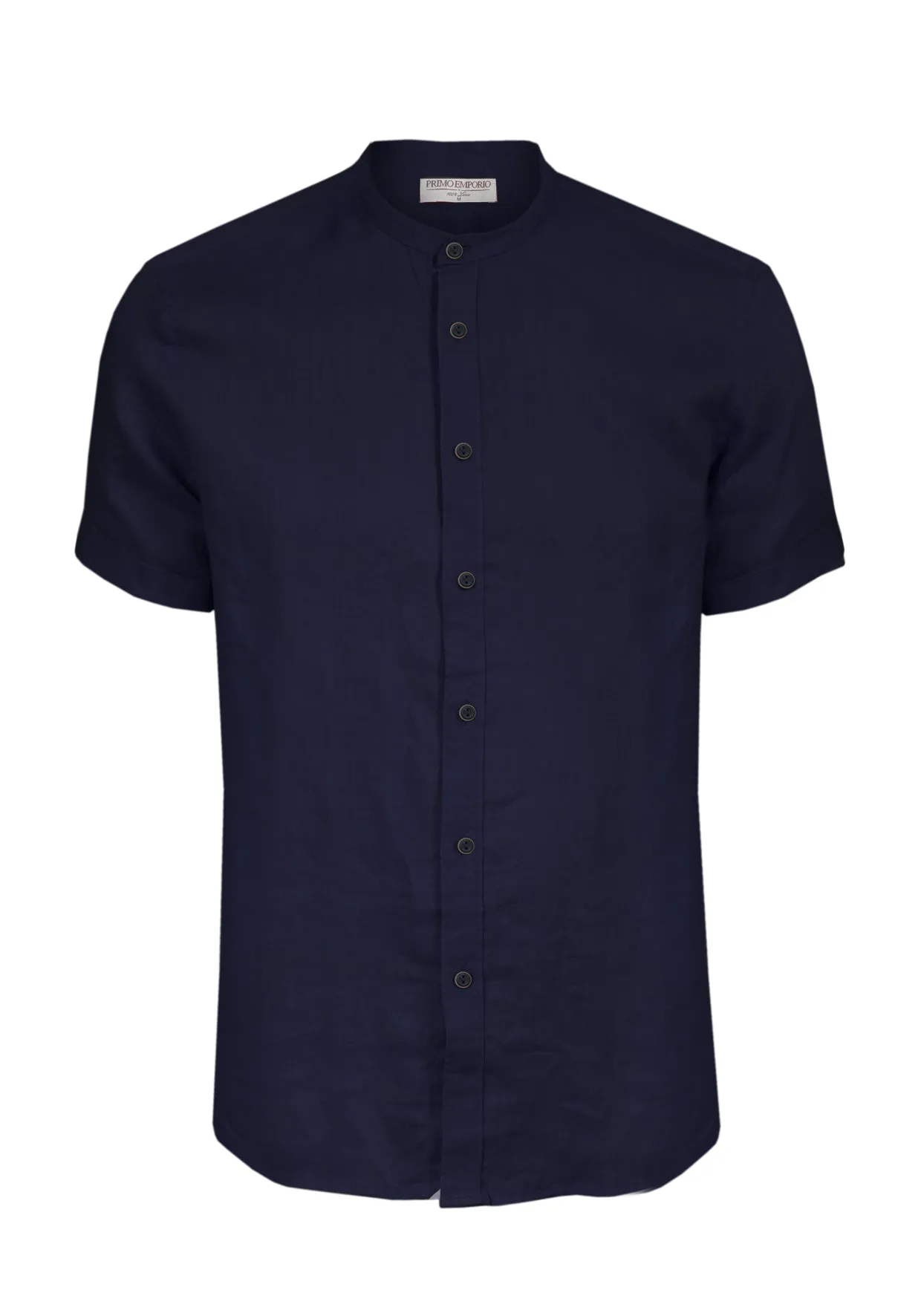 Camicia di Lino Coreana Mezza Manica - Blue