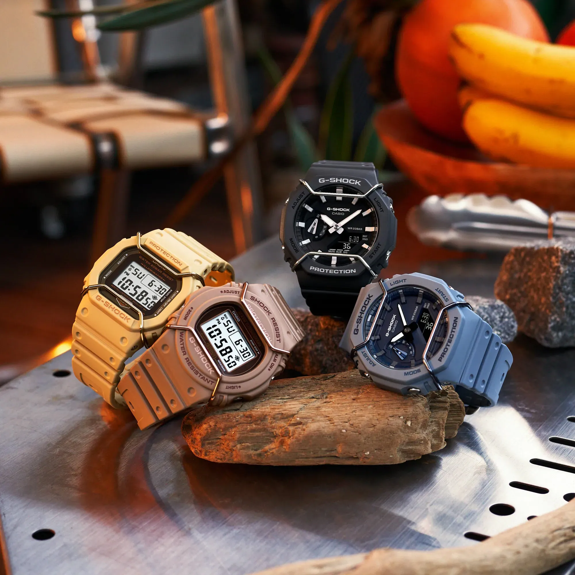 Casio G-Shock Black Tone-on-Tone Carbon CasiOak Protector Pack GA2100PTS-8A