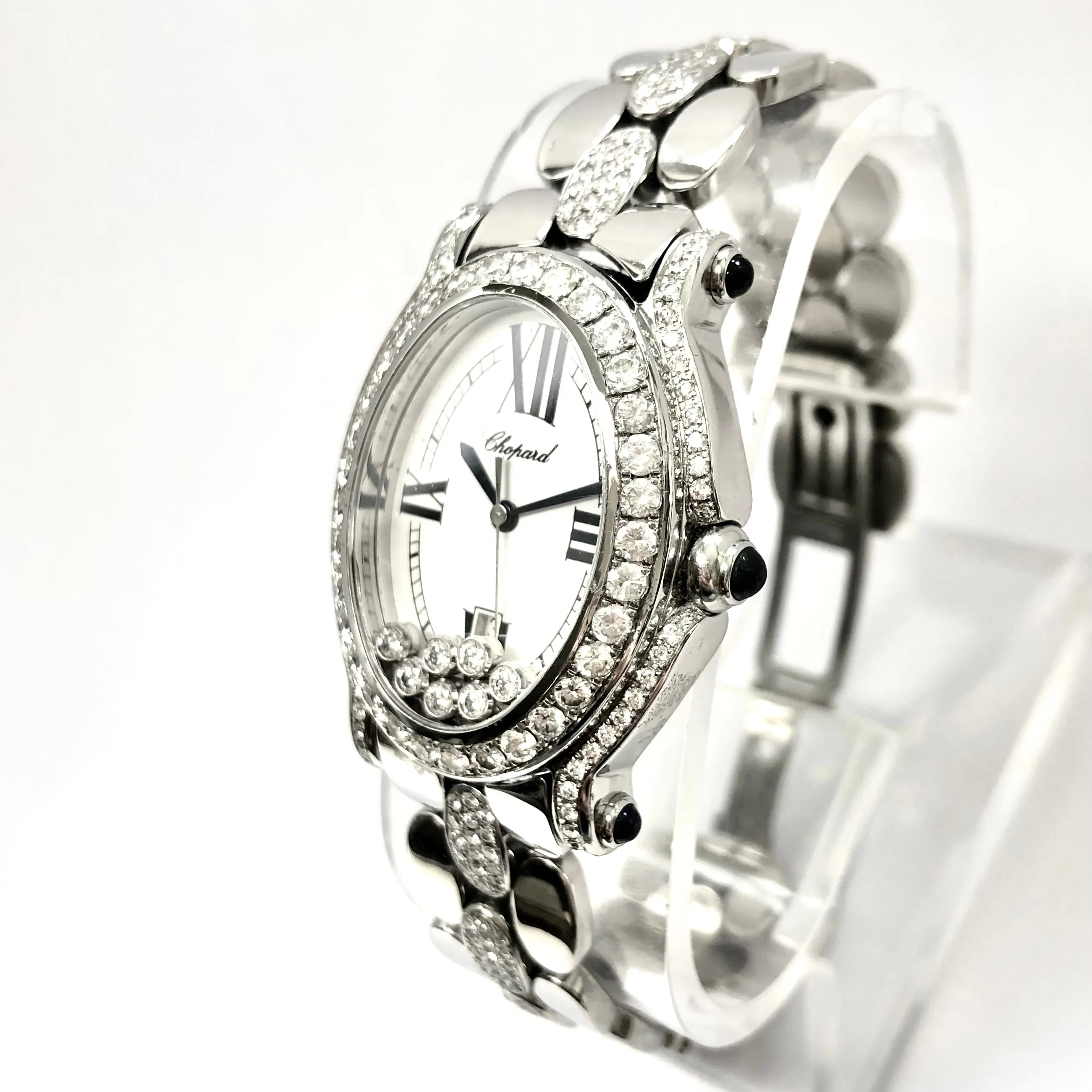 CHOPARD HAPPY SPORT Quartz Steel 7 Floating DIAMONDS 3TCW+ DIAMOND Watch