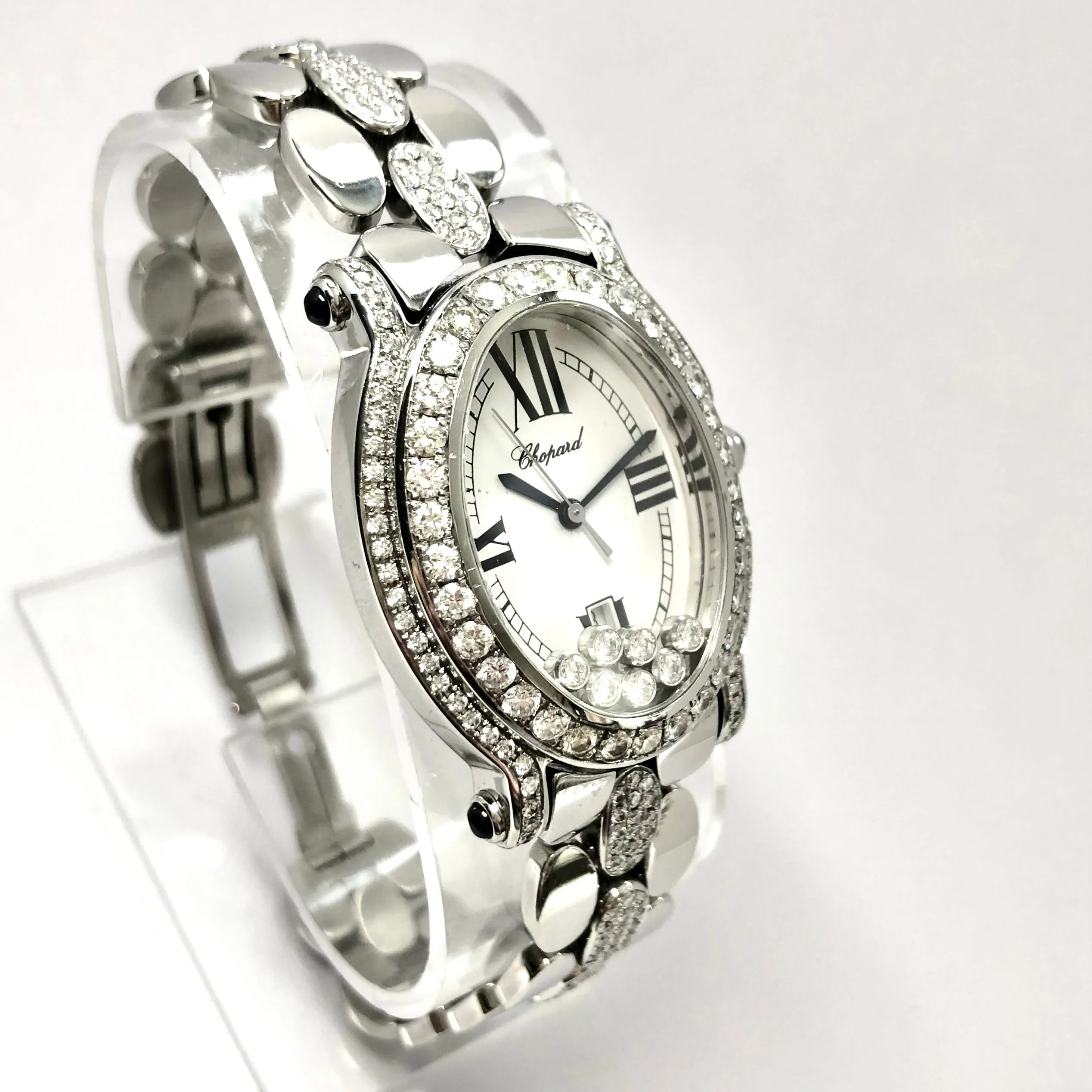 CHOPARD HAPPY SPORT Quartz Steel 7 Floating DIAMONDS 3TCW+ DIAMOND Watch