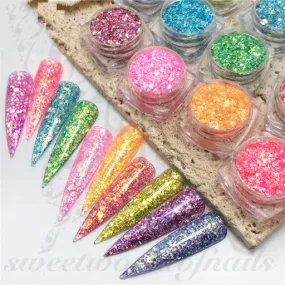 Chunky Hexagon Nail Art Glitter Powder Dust