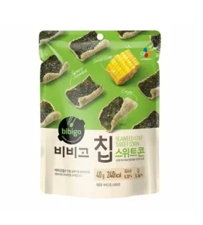 CJ Bibigo Seaweed Chip Sweet Corn 40g 10 Packs Korean Crispy Delicious Beer Snacks