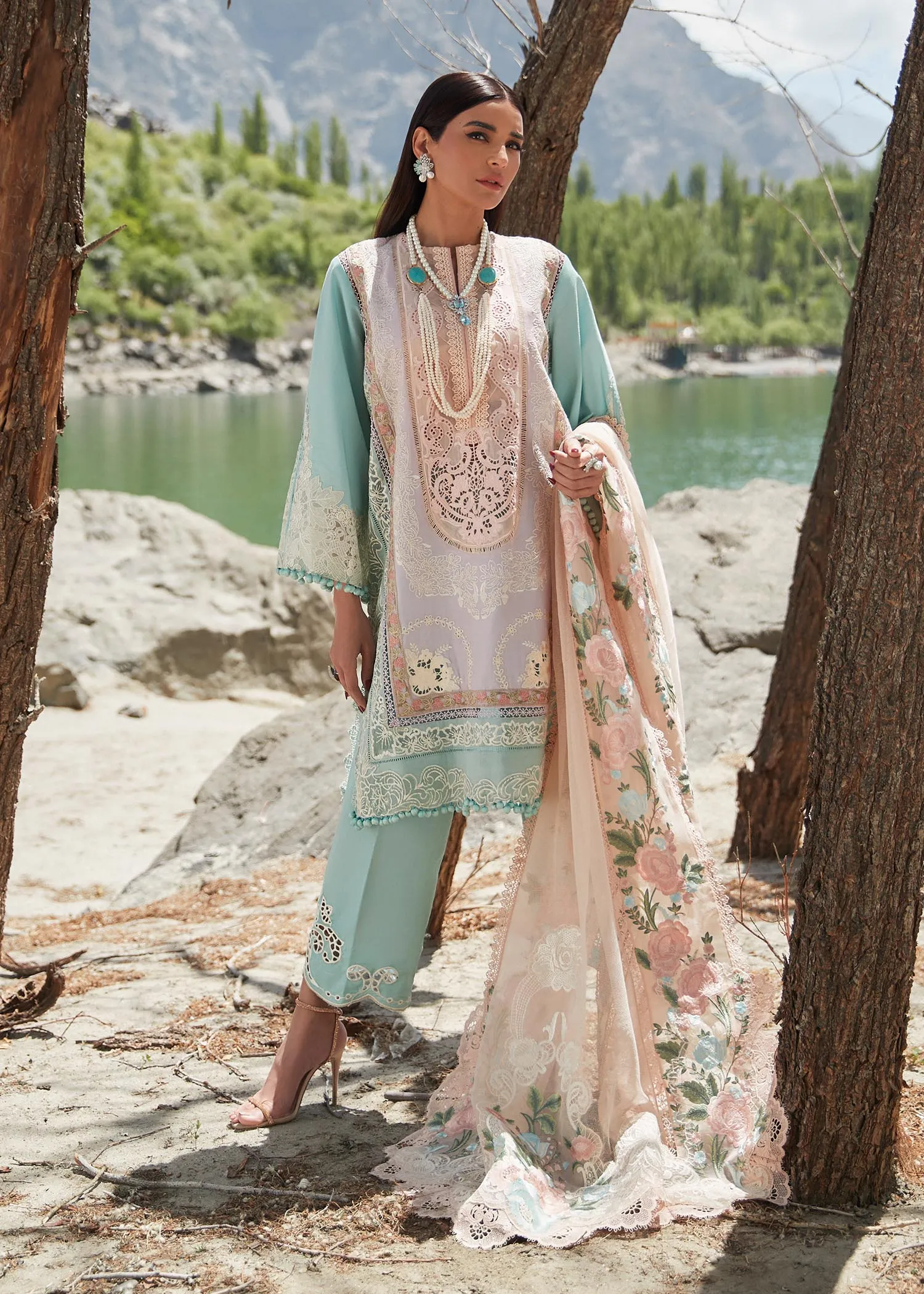 Crimson X Saira Shakira Luxury Lawn Unstitched 3Pc Suit D-6B Mountain Love