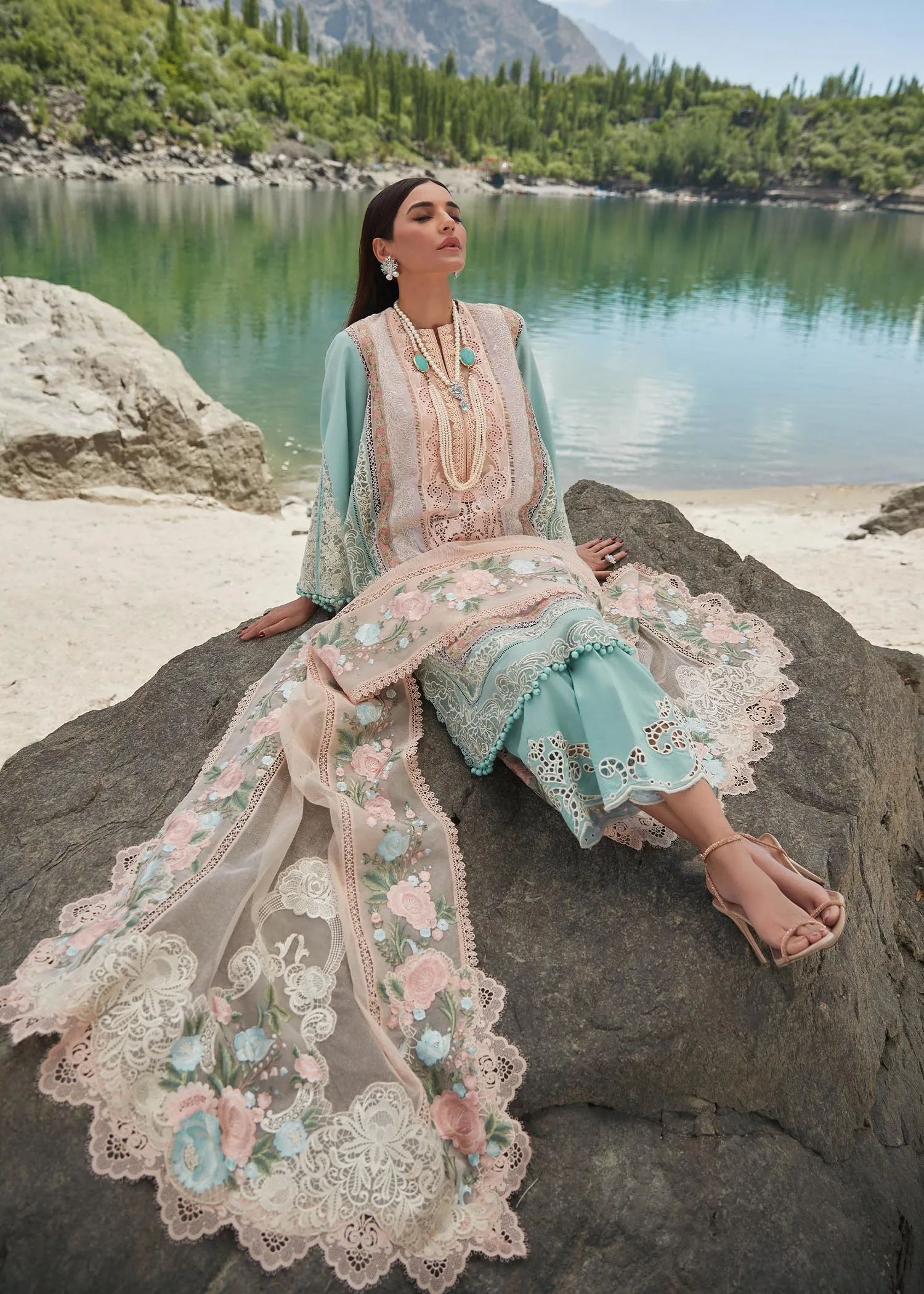 Crimson X Saira Shakira Luxury Lawn Unstitched 3Pc Suit D-6B Mountain Love