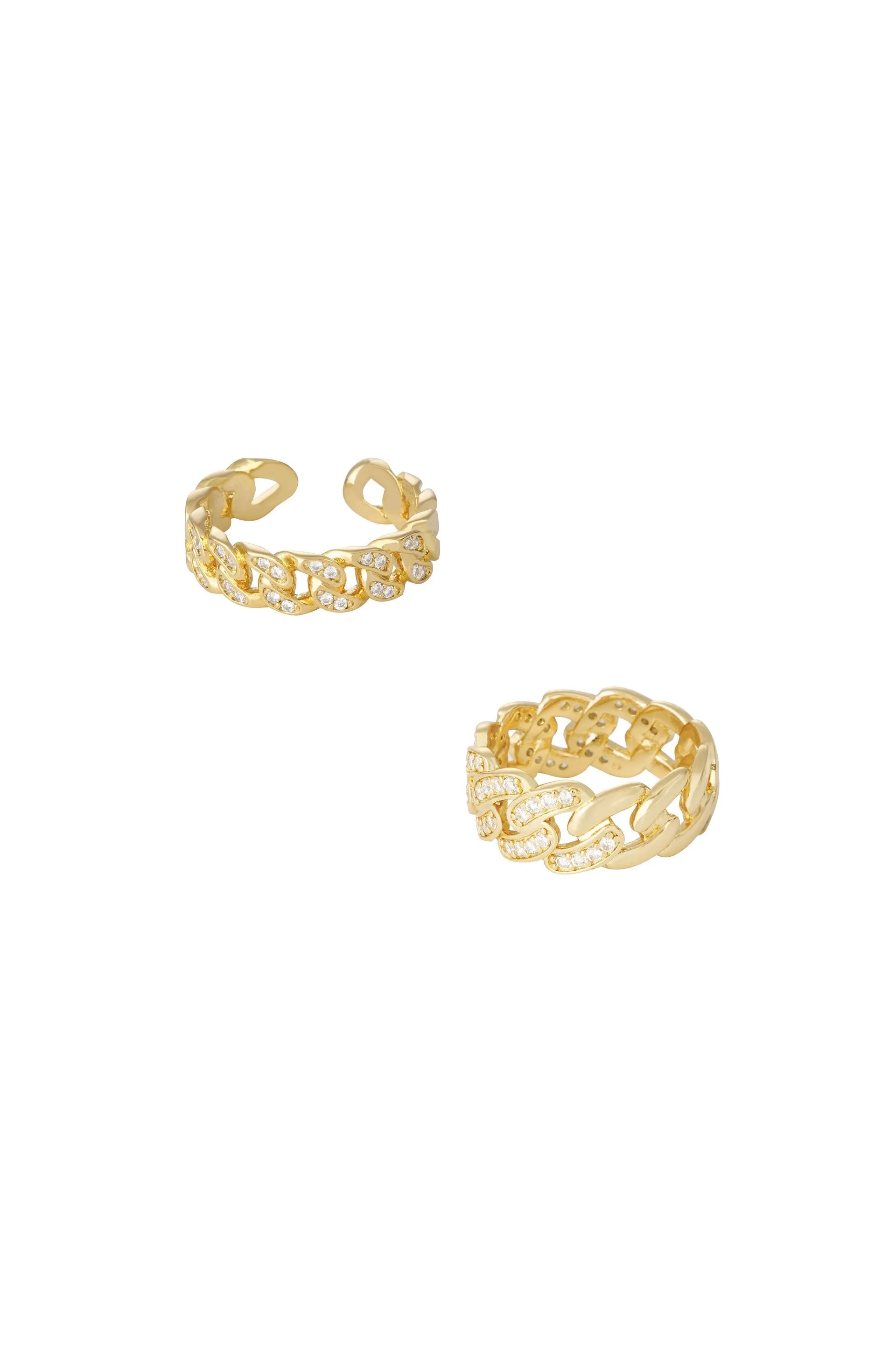 Crystal Interlinked Ring Set of 2