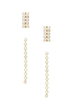 Crystal Sisters 18k Gold Plated Earring Set