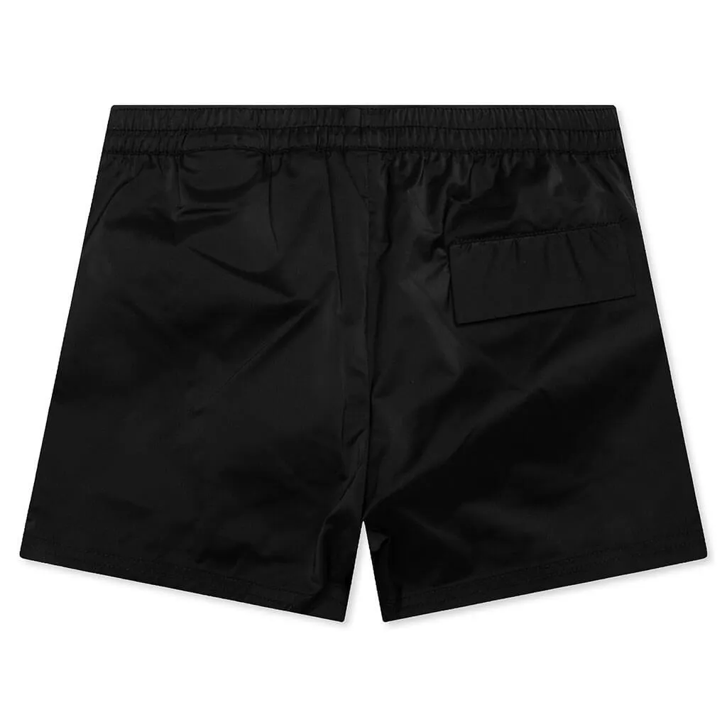 Curved Logo Beachwear Short - Black/White