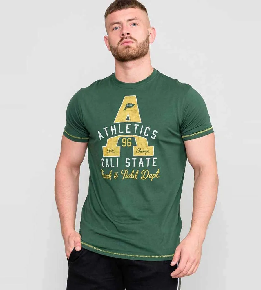 D555 Mens Athletics California State Printed T-Shirt (TOVIL)