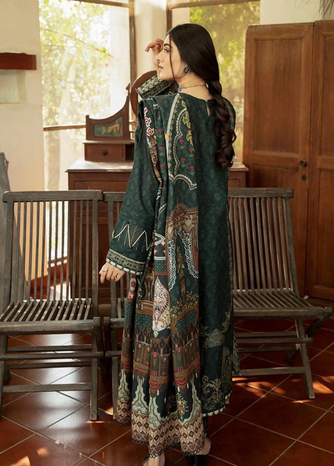 Dastaan-e-Badurat By Aabyaan Embroidered Karandi Unstitched 3 Piece Suit - 05