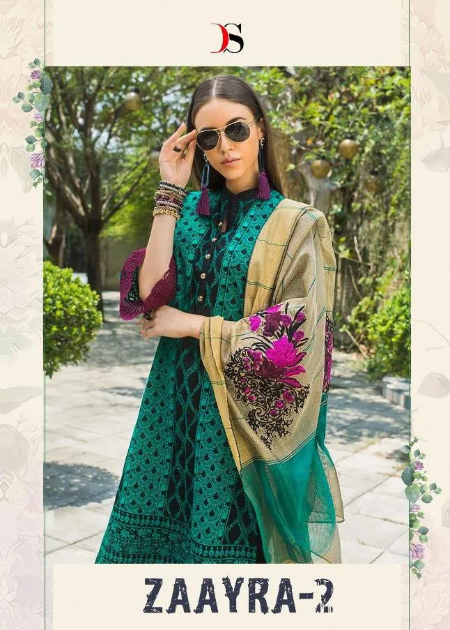 DEEPSY SUIT ZAAYRA VOL 2 PAKISTANI COLLECTION WITH COTTON SIFALI WORK