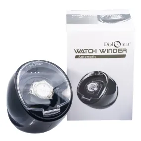 Diplomat Single Watch Winder with Built In IC Timer - Black