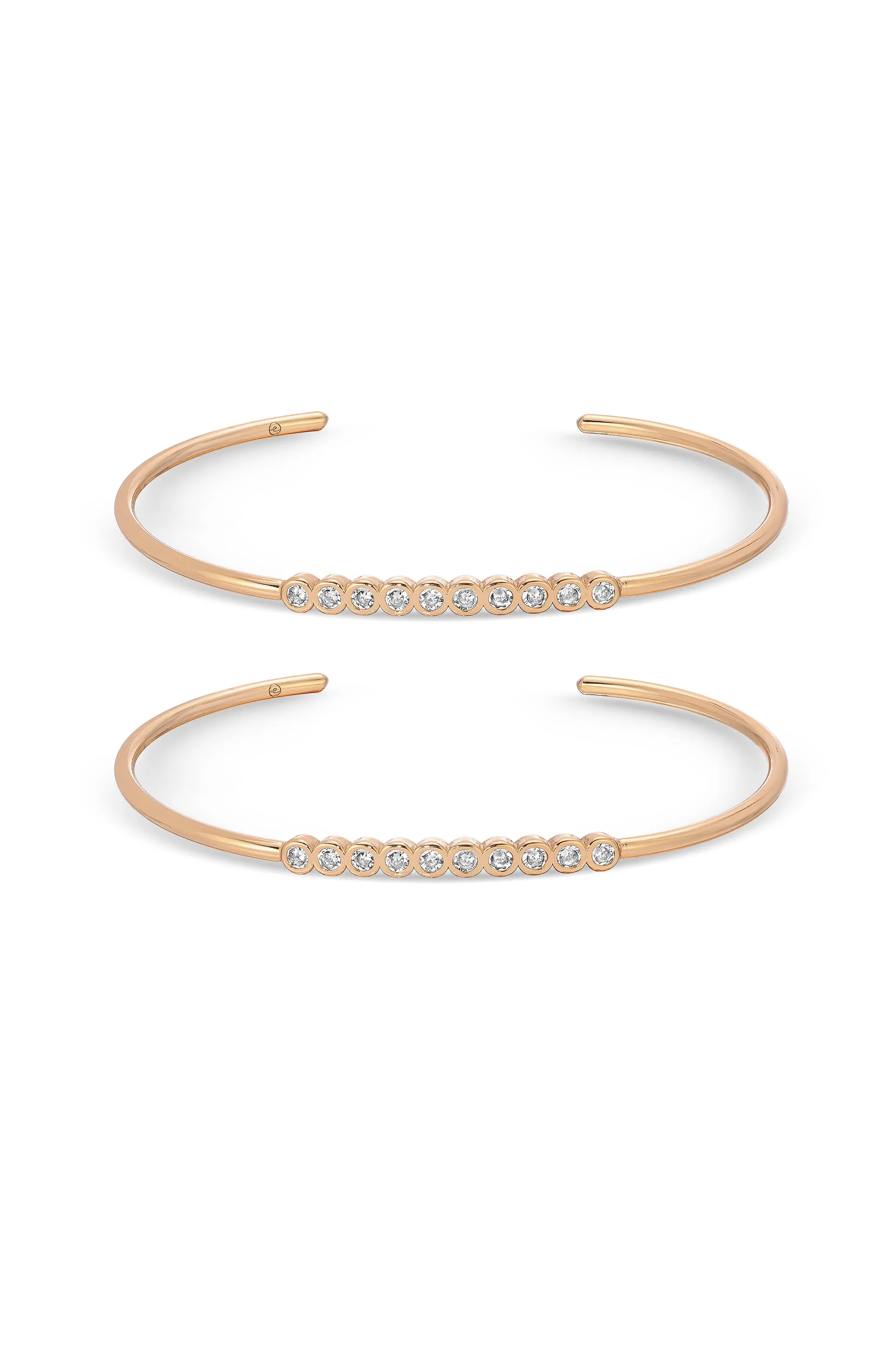 Double Take Crystal 18k Gold Plated Cuff Set