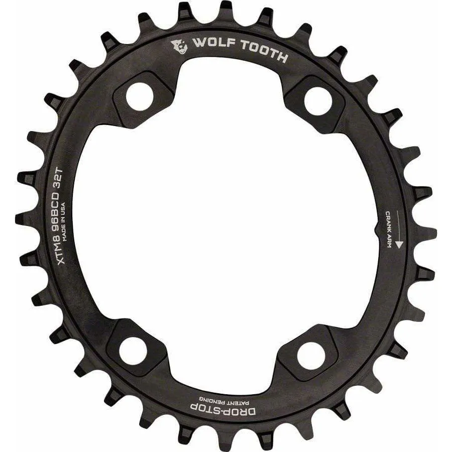 Elliptical 96 BCD Chainring, 4-Bolt, Drop-Stop, For Shimano XTR M9000 and M9020 Cranks,