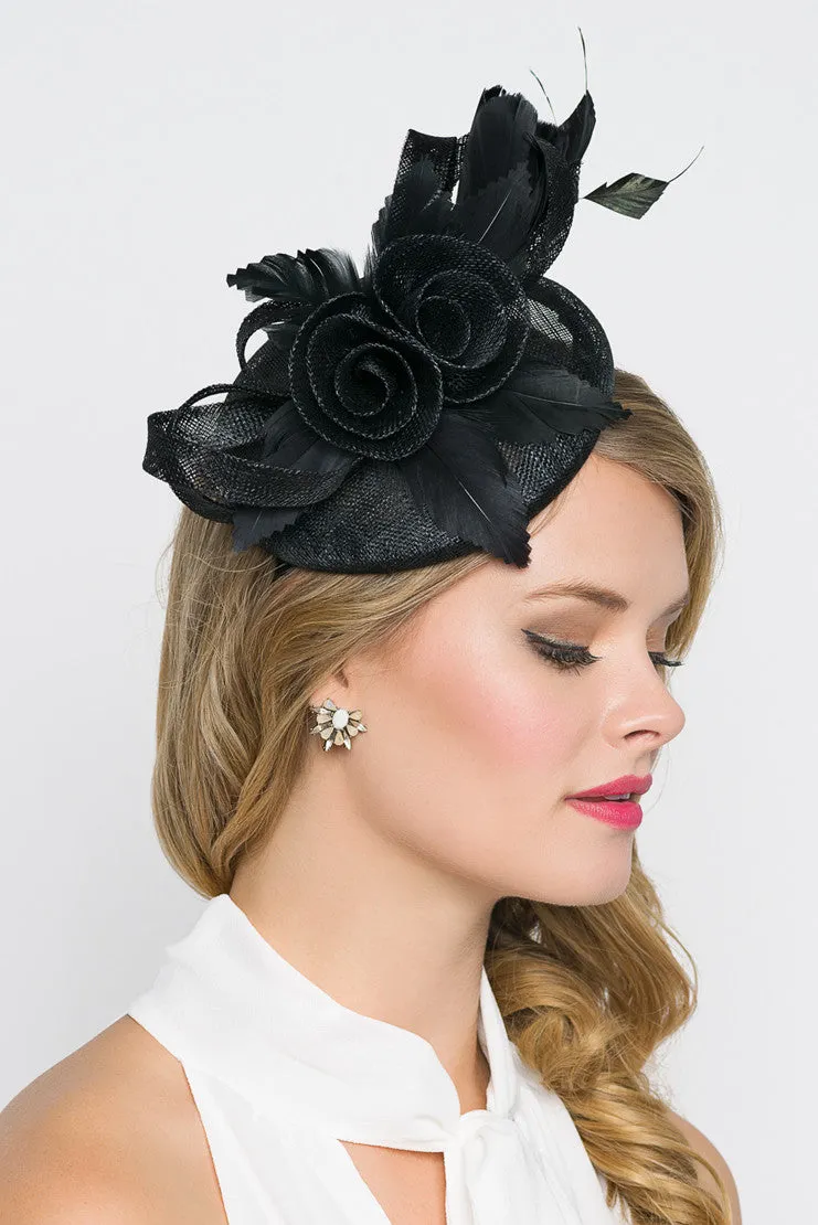 Emelia Rose Fascinator - Black