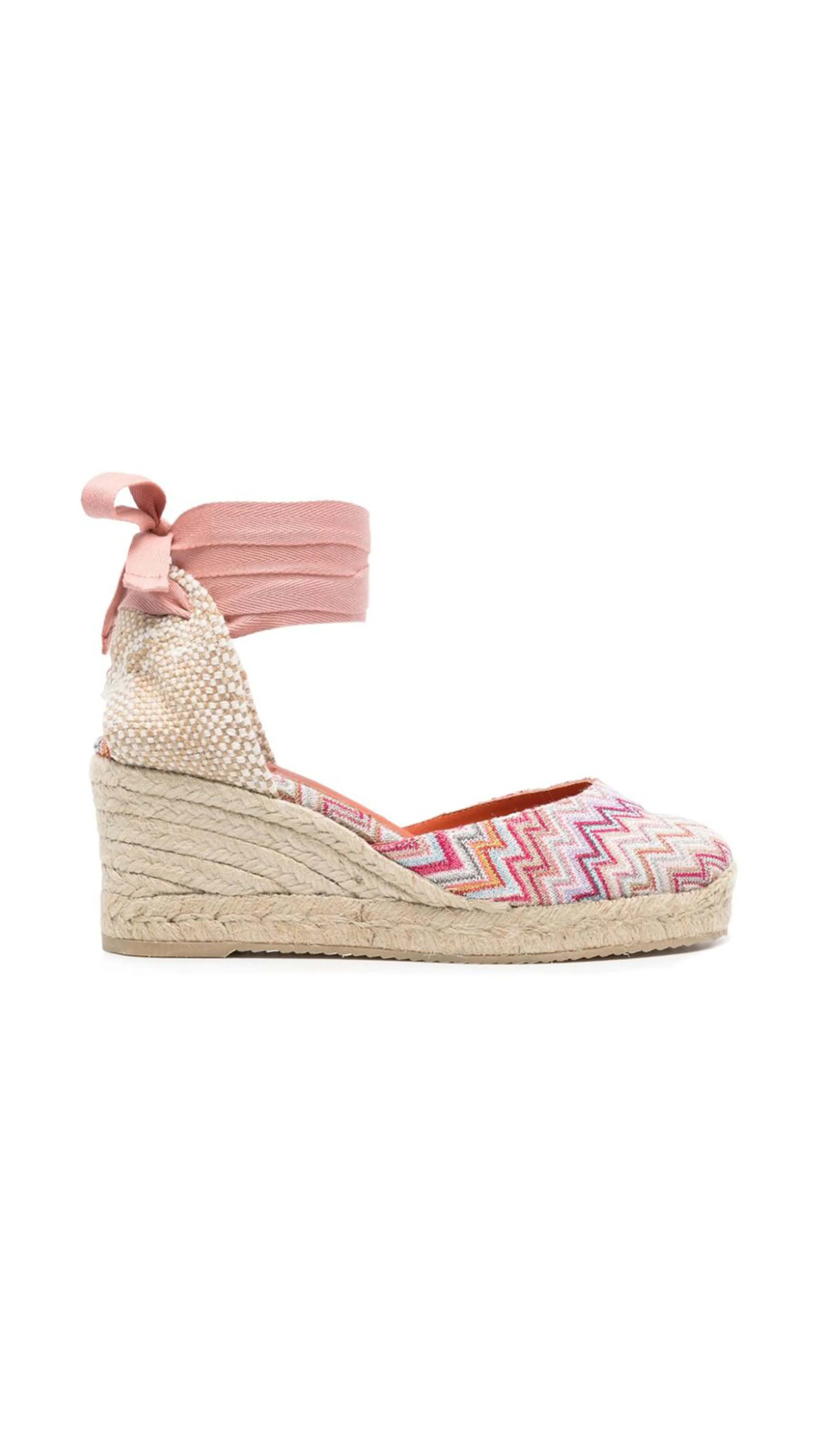 Espadrilles Wedge with Chevron Fabric - Multi