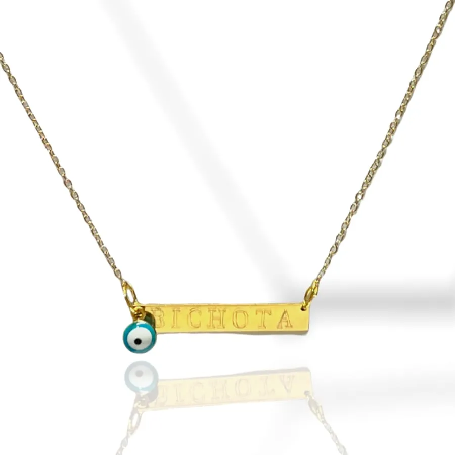 Evil eye charm - necklace 18kts gold plated